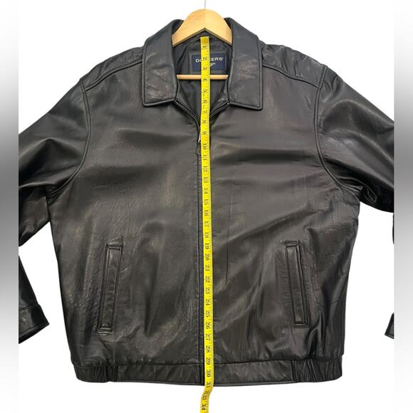 Dockers Lambs leather Mens 2XLT Full Zip Jacket Bomber Moto Pockets Aviator - Picture 3 of 10